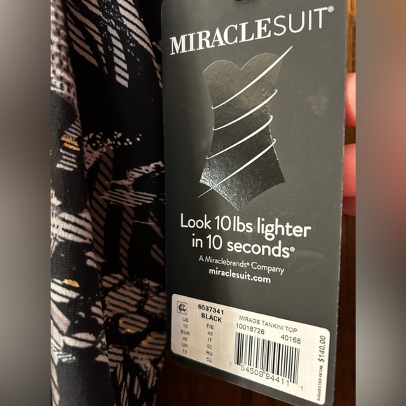 NWT Miraclesuit Lux Lynx Mirage Tankini Top Size 16 - Picture 5 of 13
